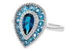 Allison Kaufman Blue Topaz & Diamond Ring in 14K White Gold, 1.60 ctw, alternate view