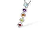 Allison Kaufman Gemstone & Diamond Necklace in 14K White Gold, 0.94 ctw