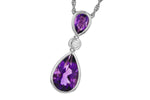 Allison Kaufman Amethyst & Diamond Necklace in 14K White Gold, 1.96 ctw