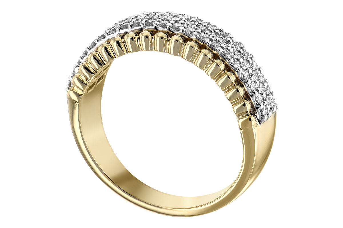 Allison Kaufman Diamond Wedding Band in 14K Yellow & White Gold, 0.50 ctw (W2204), alternate view