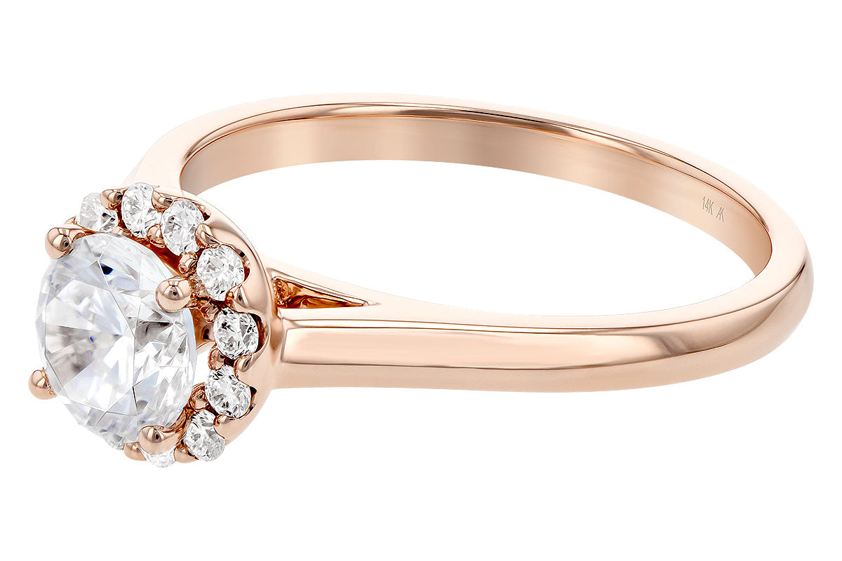 Allison Kaufman Diamond Engagement Ring Semi-Mount in 14K Rose Gold, 0.19 ctw (LR113-19), alternate view