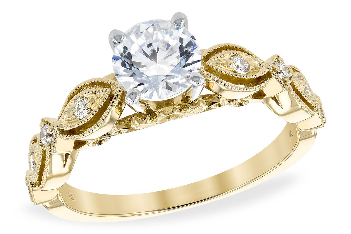Allison Kaufman Diamond Engagement Ring Semi-Mount in 14K Yellow Gold, 0.12 ctw (L7727)