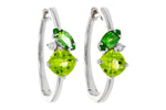 Allison Kaufman Peridot, Tsavorite & Diamond Earrings in 14K White Gold, 1.73 ctw