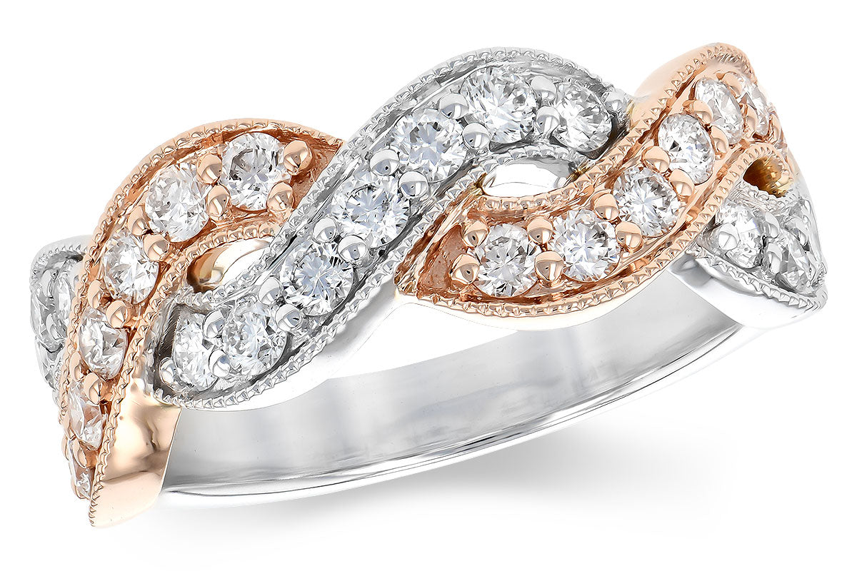 Allison Kaufman Diamond Wedding Band in 14K Rose & White Gold, 1.00 ctw (WR837-1)