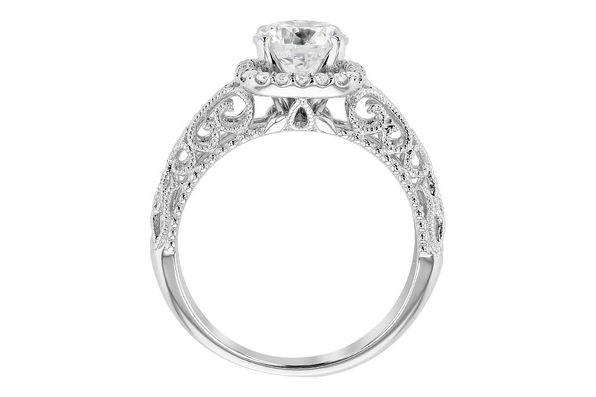 Allison Kaufman Diamond Engagement Ring Semi-Mount in 14K White Gold, 0.16 ctw (L7718), alternate view