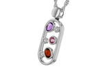 Allison Kaufman Multi-Gemstone & Diamond Necklace in 14K White Gold, 0.46 ctw, alternate view