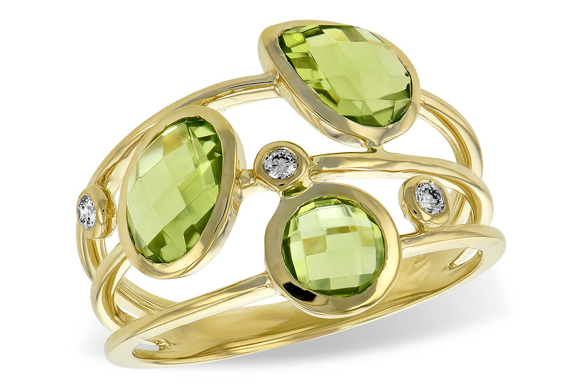 Allison Kaufman Peridot & Diamond Ring in 14K Yellow Gold, 2.50 ctw