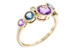 Allison Kaufman Amethyst, Blue Topaz & Diamond Ring in 14K Yellow Gold, 1.38 ctw, alternate view