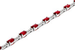 Allison Kaufman Ruby & Diamond Bracelet in 14K White Gold, 4.97 ctw, alternate view