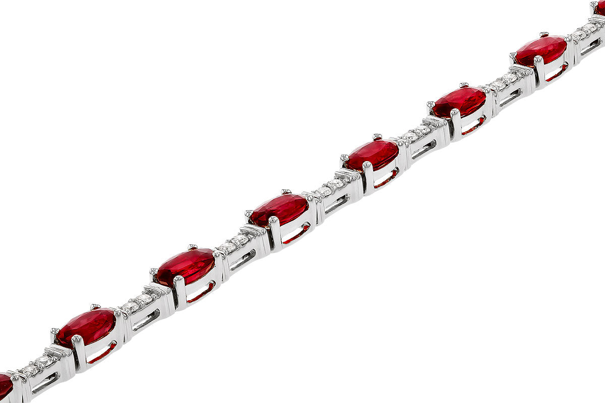 Allison Kaufman Ruby & Diamond Bracelet in 14K White Gold, 4.97 ctw, alternate view