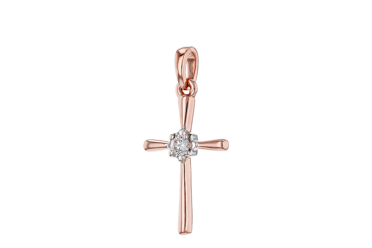 Allison Kaufman Diamond Pendant in 14K Rose Gold, 0.05 ctw (P6545), alternate view