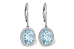 Allison Kaufman Aquamarine & Diamond Earrings in 14K White Gold, 2.90 ctw