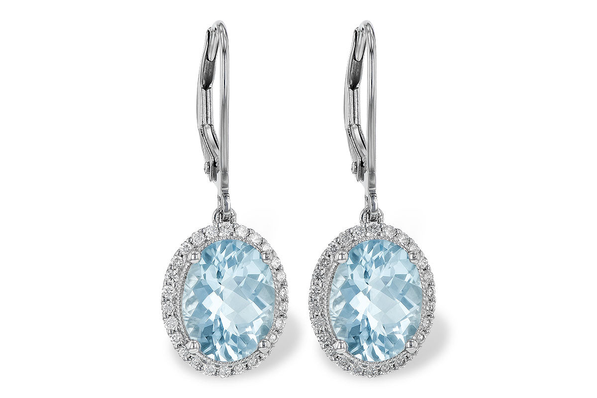 Allison Kaufman Aquamarine & Diamond Earrings in 14K White Gold, 2.90 ctw