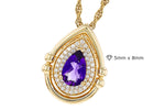 Allison Kaufman Amethyst & Diamond Necklace in 14K Yellow Gold, 0.86 ctw, alternate view