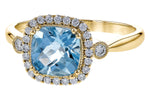 Allison Kaufman Aquamarine & Diamond Ring in 14K Yellow Gold, 1.40 ctw, alternate view