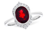 Allison Kaufman Garnet & Diamond Ring in 14K White Gold, 2.20 ctw