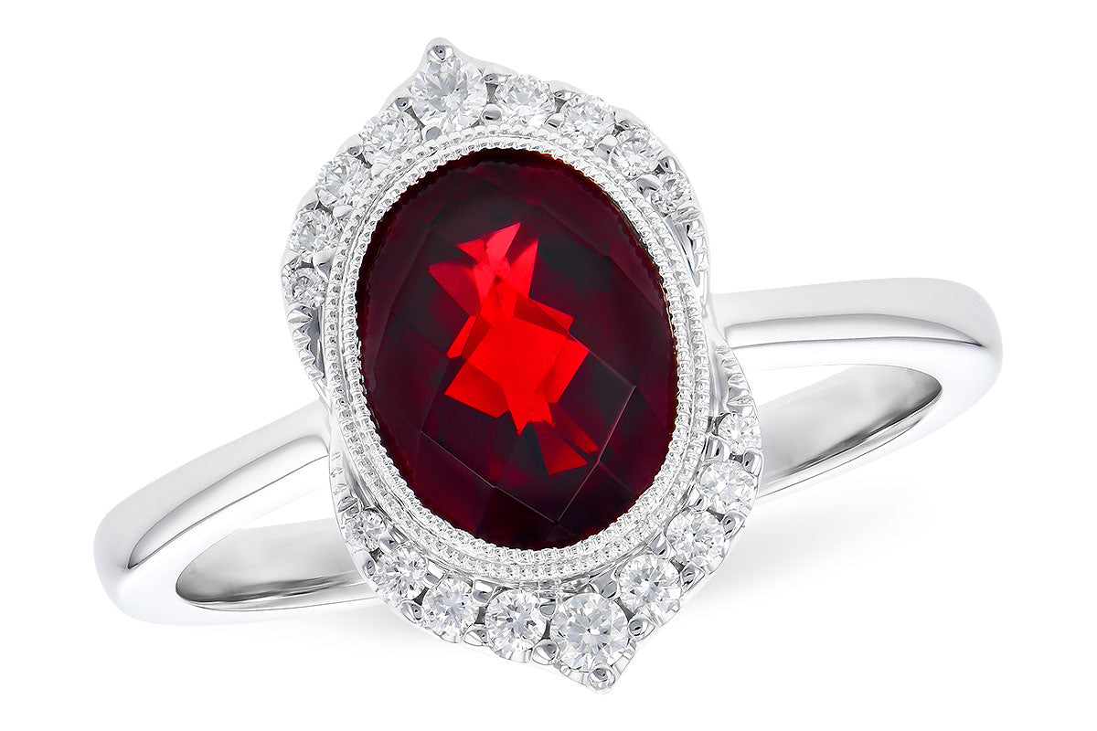 Allison Kaufman Garnet & Diamond Ring in 14K White Gold, 2.20 ctw