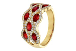 Allison Kaufman Ruby & Diamond Wedding Band in 14K Yellow Gold, 2.18 ctw, alternate view