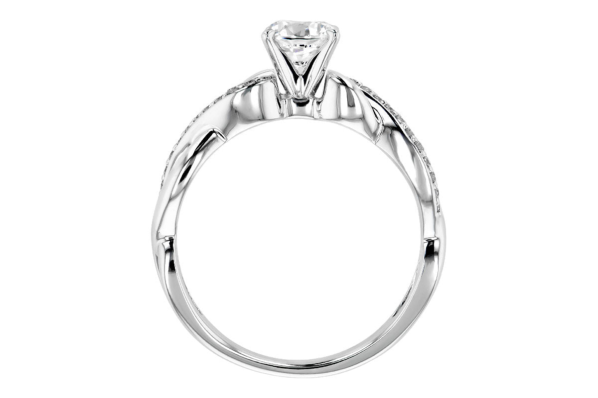 Allison Kaufman Diamond Engagement Ring Semi-Mount in 14K White Gold, 0.09 ctw (L7540), alternate view