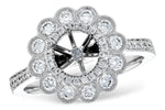Allison Kaufman Diamond Engagement Ring Semi-Mount in 14K White Gold, 0.66 ctw (L7800)