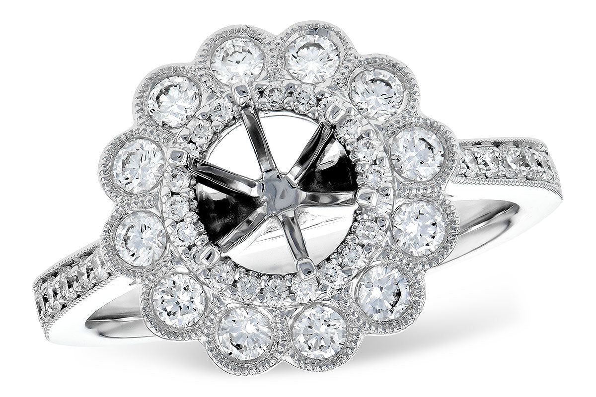 Allison Kaufman Diamond Engagement Ring Semi-Mount in 14K White Gold, 0.66 ctw (L7800)