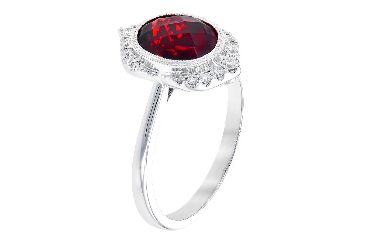 Allison Kaufman Garnet & Diamond Ring in 14K White Gold, 2.20 ctw, alternate view