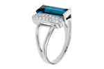 Allison Kaufman London Blue Topaz & Diamond Ring in 14K White Gold, 2.92 ctw, alternate view