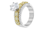 Allison Kaufman Yellow Diamond Engagement Ring Semi-Mount in 14K Two-Tone Gold, 1.50 ctw, alternate view