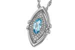 Allison Kaufman Blue Topaz & Diamond Necklace in 14K White Gold, 0.70 ctw, alternate view