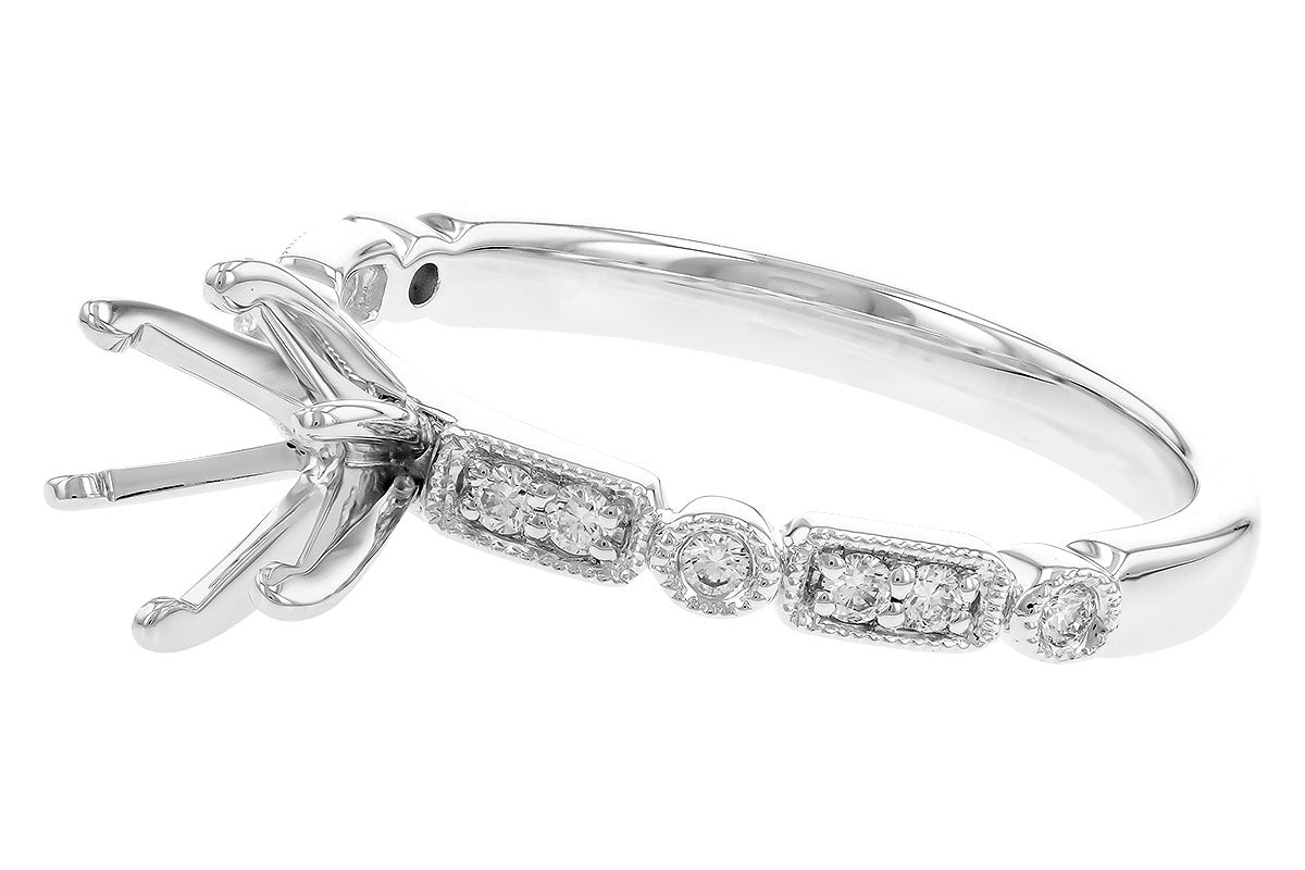 Allison Kaufman Diamond Engagement Ring Semi-Mount in 14K White Gold, 0.12 ctw (L7852), alternate view