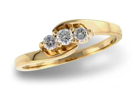 Allison Kaufman Diamond Ring in 14K Yellow Gold, 0.19 ctw