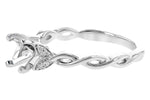 Allison Kaufman Diamond Engagement Ring Semi-Mount in 14K White Gold, 0.04 ctw (L7783), alternate view