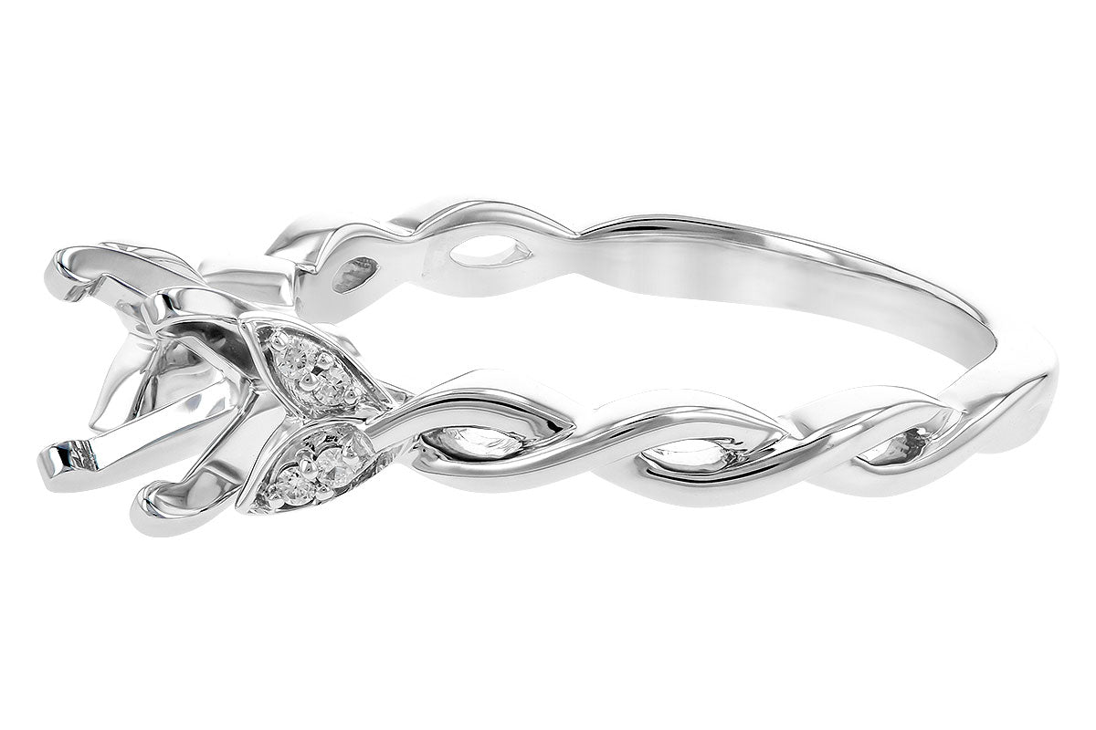 Allison Kaufman Diamond Engagement Ring Semi-Mount in 14K White Gold, 0.04 ctw (L7783), alternate view