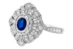 Allison Kaufman Sapphire & Diamond Ring in 14K White Gold, 0.78 ctw, alternate view