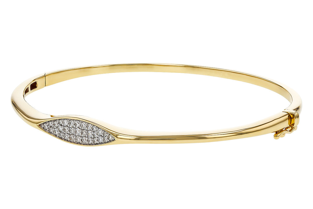 Allison Kaufman Diamond Bangle Bracelet in 14K Yellow Gold, 0.25 ctw, alternate view