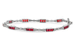Allison Kaufman Ruby & Diamond Bracelet in 14K White Gold, 2.70 ctw