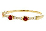 Allison Kaufman Ruby & Diamond Wedding Band in 14K Yellow Gold, 0.24 ctw (W2627), alternate view