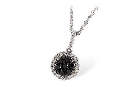 Allison Kaufman Black Diamond Necklace in 14K White Gold, 0.56 ctw