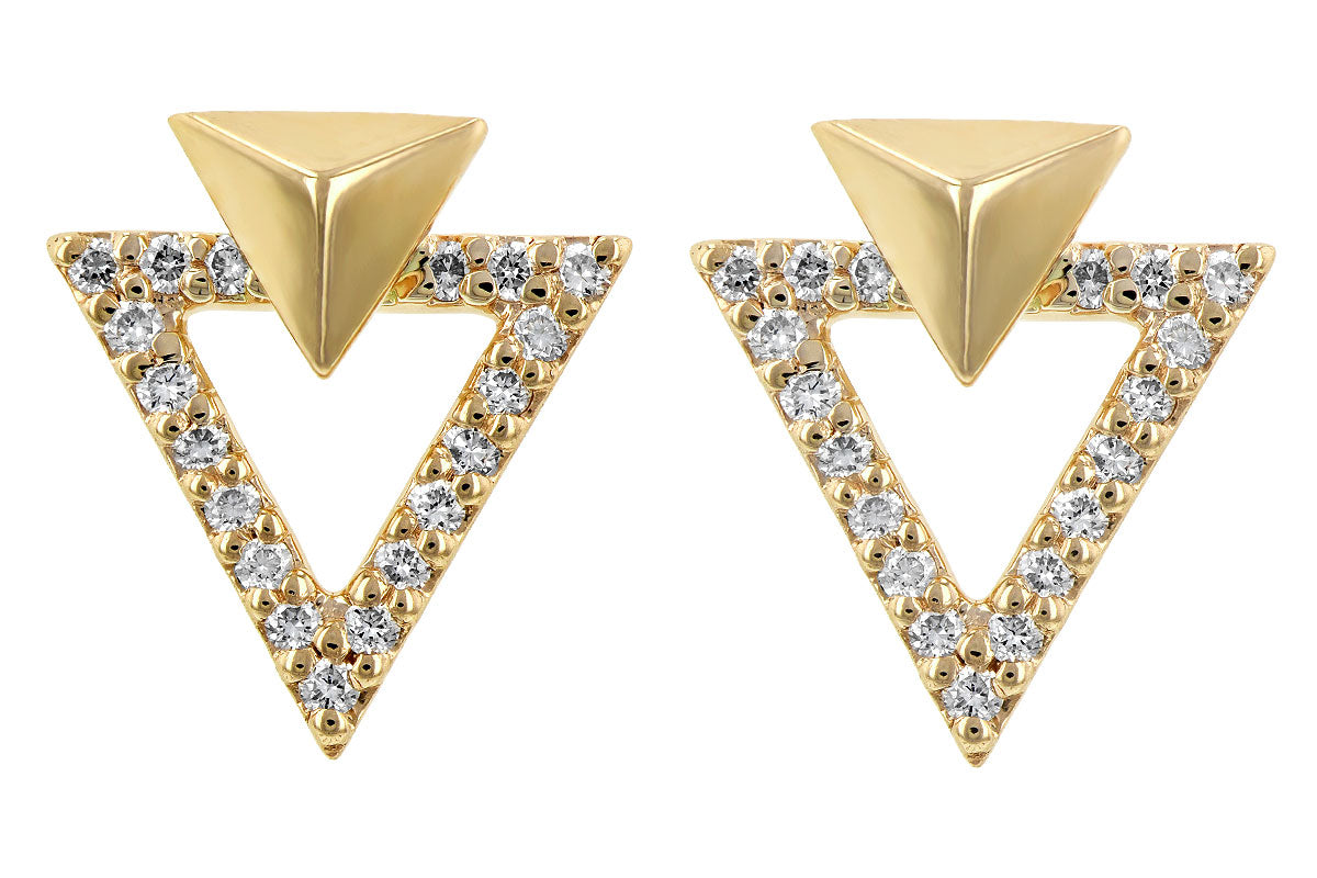 Allison Kaufman Diamond Earrings in 14K Yellow Gold, 0.18 ctw, alternate view