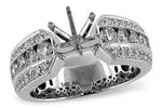 Allison Kaufman Diamond Engagement Ring Semi-Mount in 14K White Gold, 1.00 ctw (L7258)