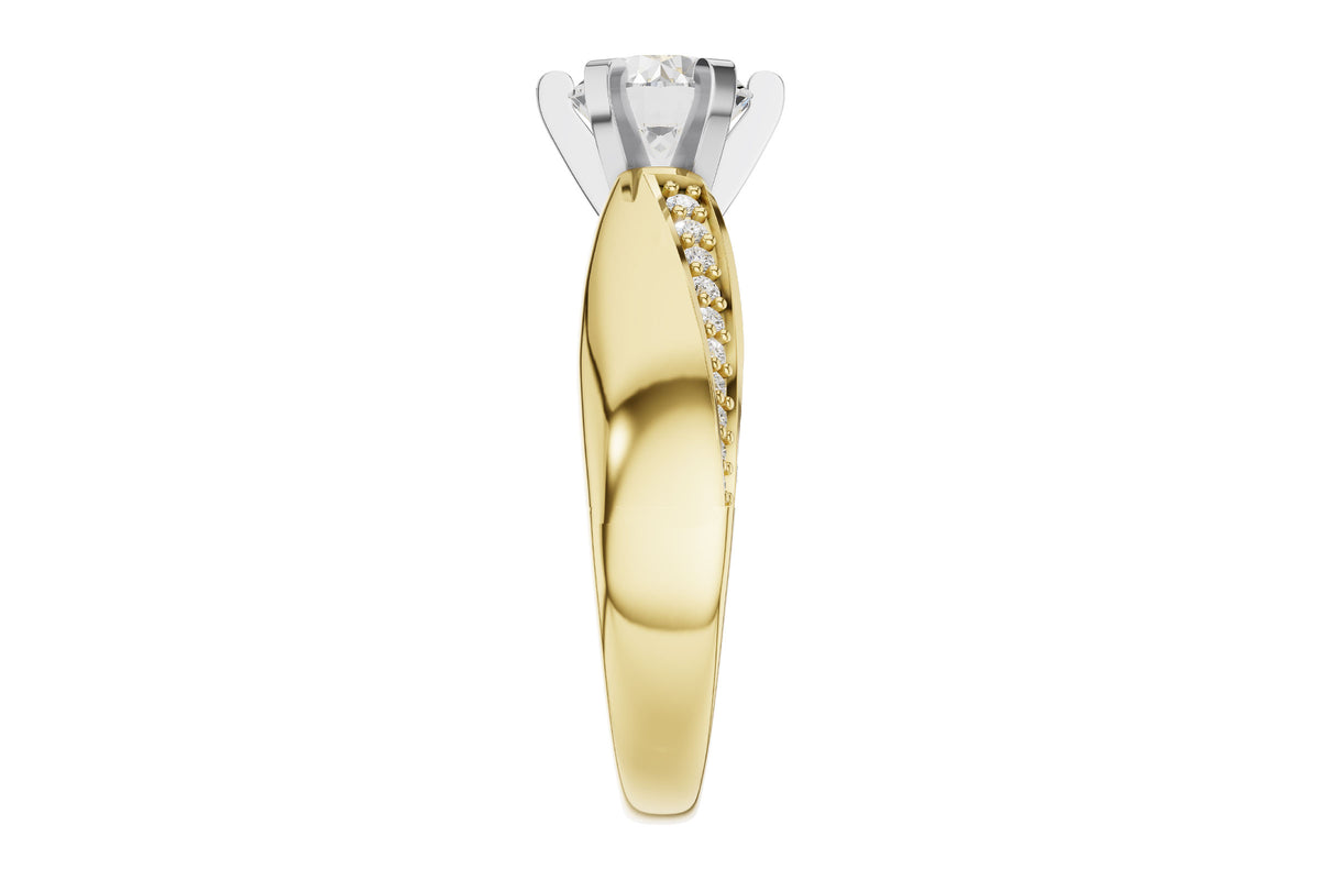 Allison Kaufman Diamond Engagement Ring Semi-Mount in 14K Yellow Gold, 0.12 ctw (L7940), alternate view