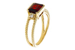 Allison Kaufman Garnet & Diamond Ring in 14K Yellow Gold, 1.80 ctw, alternate view