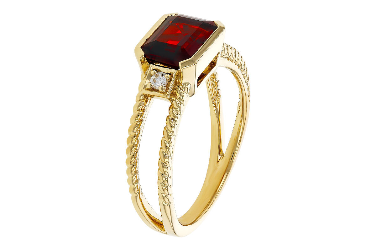Allison Kaufman Garnet & Diamond Ring in 14K Yellow Gold, 1.80 ctw, alternate view