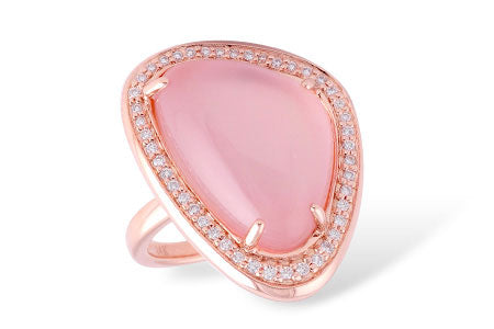 Allison Kaufman Rose Quartz & Diamond Ring in 14K Rose Gold, 11.35 ctw