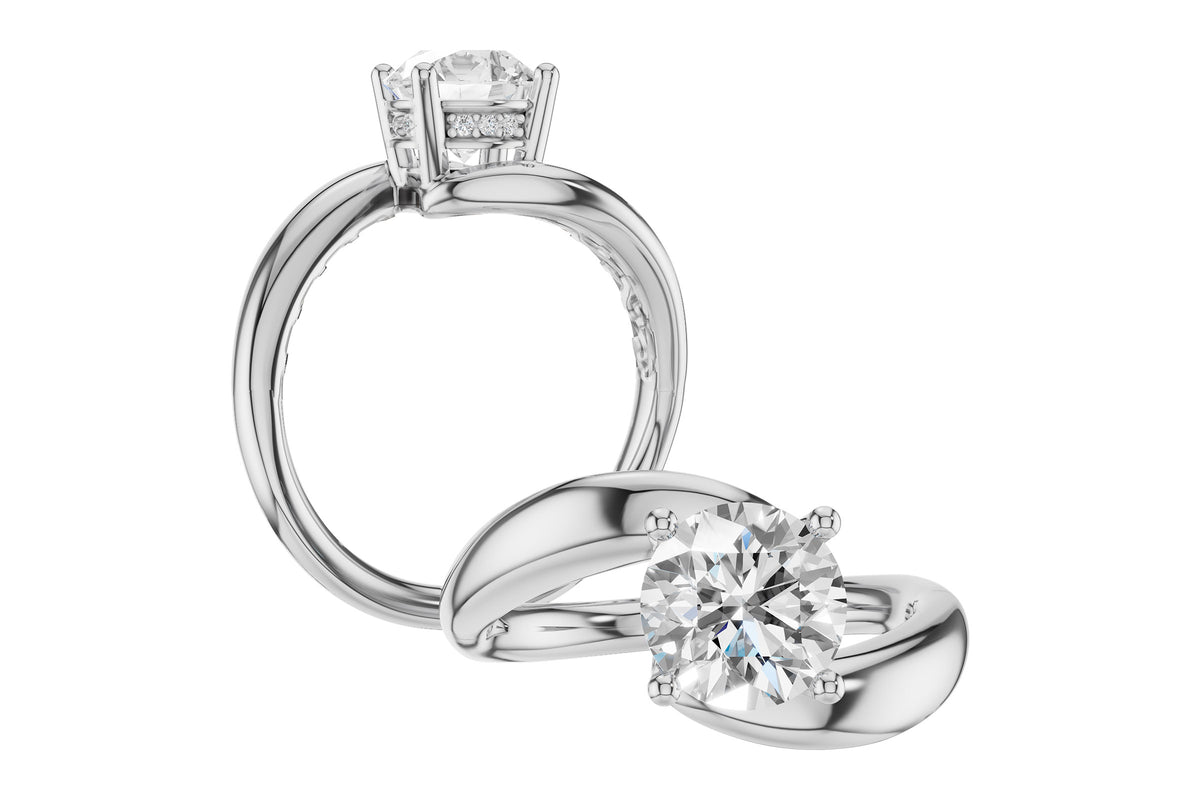 Allison Kaufman Diamond Engagement Ring Semi-Mount in 14K White Gold, 0.04 ctw (L7920), alternate view