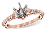 Allison Kaufman Diamond Engagement Ring Semi-Mount in 14K Rose Gold, 0.14 ctw (L7745)