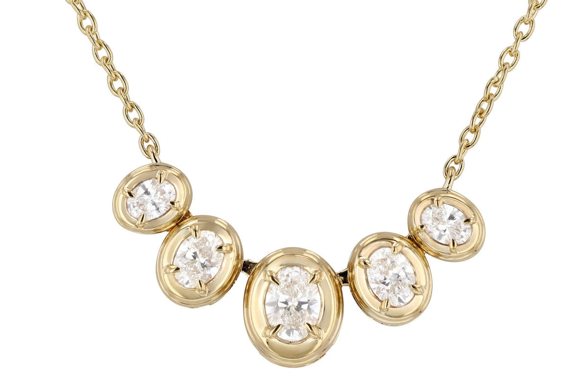 Allison Kaufman Fancy-Cut Diamond Necklace in 14K Yellow Gold, 0.85 ctw