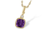 Allison Kaufman Amethyst & Diamond Necklace in 14K Yellow Gold, 0.86 ctw