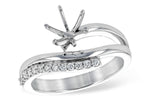 Allison Kaufman Diamond Engagement Ring Semi-Mount in 14K White Gold, 0.12 ctw (L7724)