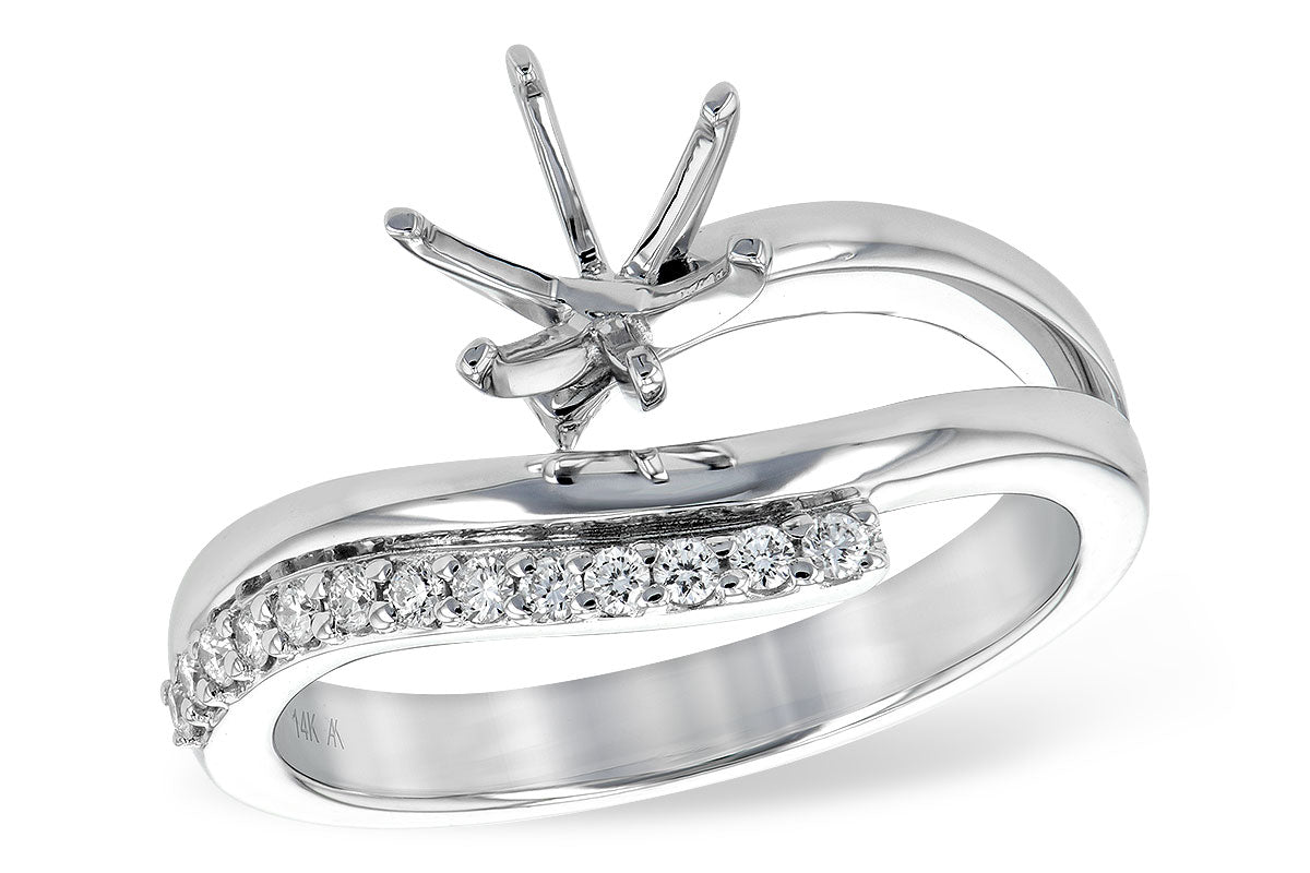 Allison Kaufman Diamond Engagement Ring Semi-Mount in 14K White Gold, 0.12 ctw (L7724)